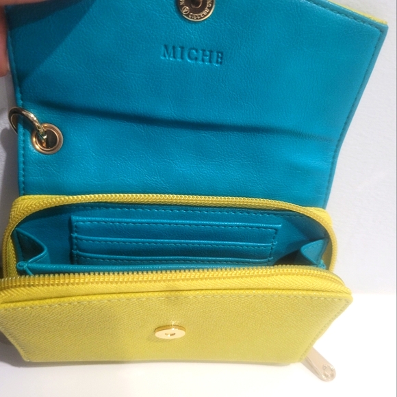 Miche Wristlet Wallet Lime Green & Teal Like New Condition - Picture 6 of 9